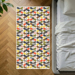 Decoranddecor Rug, Washable Rugs, Bedroom Kitchen Rugs, 80X150Cm, Non-Slip, Pet Friendly, Low Pile, Retro Floral Rug - Zoe - thumbnail 1
