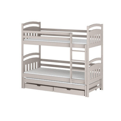 Arte Cashmere Alan Bunk Bed With Trundle & Storage W198Cm - Trendy 3-In-1 Family Bed With Foam Mattresses - image 1