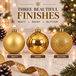 Decoris 30 Gold Baubles Shatterproof Christmas Tree Hanging Decoration - thumbnail 3