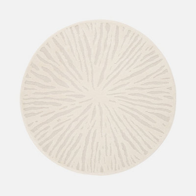 Sweeek - Round Indoor Rug 160Cm Helen Cream 160X160X1.4 Cm - image 1