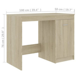 Vidaxl Desk Sonoma Oak 100X50X76 Cm Engineered Wood Desks - thumbnail 9