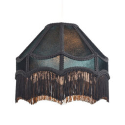 Happy Homewares Traditional Victorian Empire Lampshade In Dark Emerald Velvet With Tassels - thumbnail 2