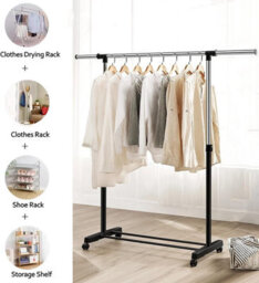 Vivo Adjustable Mobile Tidy Clothes Coat Garment Clothing Hanging Rail Rack - thumbnail 3