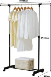Vivo Adjustable Mobile Tidy Clothes Coat Garment Clothing Hanging Rail Rack - thumbnail 6
