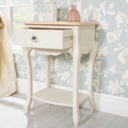 Statement Furniture Juliette Champagne Shabby Chic 1 Drawer Shabby Chic Bedside Table With Crystal Handle - thumbnail 3