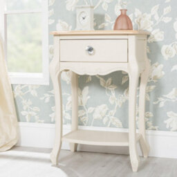 Statement Furniture Juliette Champagne Shabby Chic 1 Drawer Shabby Chic Bedside Table With Crystal Handle - thumbnail 2