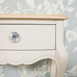 Statement Furniture Juliette Champagne Shabby Chic 1 Drawer Shabby Chic Bedside Table With Crystal Handle - thumbnail 4