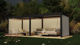 Garden Store Direct Aluminium 6X3 Pergola Grey - Led Lighting, Louvred Roof And Side Walls - thumbnail 2