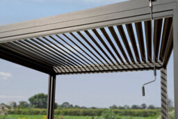 Garden Store Direct Aluminium 6X3 Pergola Grey - Led Lighting, Louvred Roof And Side Walls - thumbnail 6