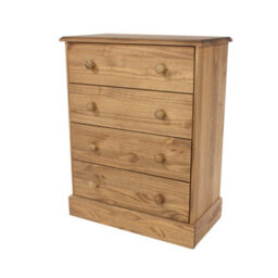 Core Products 4 Drawer Chest Of Drawers, Antique Waxed, Cotswold Collection - thumbnail 1