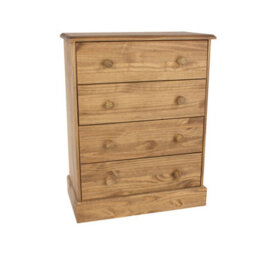 Core Products 4 Drawer Chest Of Drawers, Antique Waxed, Cotswold Collection - thumbnail 3