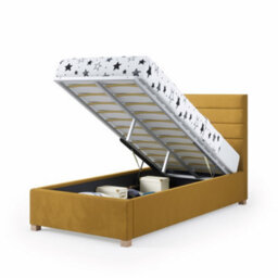 Rest Relax Lottie Solo Ottoman Bed Plush Velvet Ochre - Single 3Ft - thumbnail 5