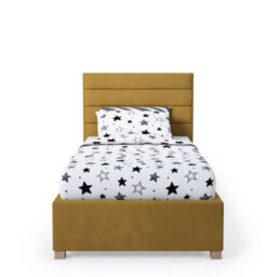 Rest Relax Lottie Solo Ottoman Bed Plush Velvet Ochre - Single 3Ft - thumbnail 3