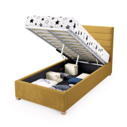 Rest Relax Lottie Solo Ottoman Bed Plush Velvet Ochre - Single 3Ft - thumbnail 6
