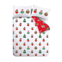 Catherine Lansfield Christmas Party Robins White Duvet Cover Set King Bedding Set - thumbnail 5