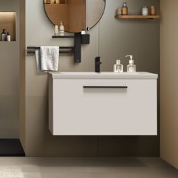 Ideal Standard I.life S Compact Matt White Wall-Mounted Bathroom Vanity Unit (H) 440mm (W) 800mm - thumbnail 6