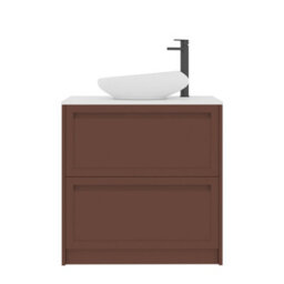 Royal Bathrooms Royal Bathroom Elmore 800mm Terracotta Clay Freestanding Bathroom Vanity Unit 2 Drawer Plain White Worktop With Nova Basin - thumbnail 7