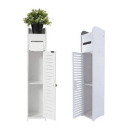 Mantraraj Pvc Bathroom Shelf Cabinet Cupboard 3 Tier Bedroom Storage Unit Toilet Roll Paper Cabinet Free Standing