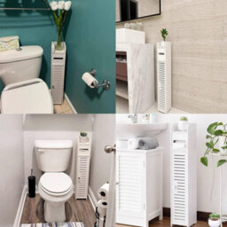 Mantraraj Pvc Bathroom Shelf Cabinet Cupboard 3 Tier Bedroom Storage Unit Toilet Roll Paper Cabinet Free Standing - thumbnail 4