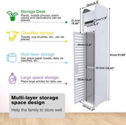 Mantraraj Pvc Bathroom Shelf Cabinet Cupboard 3 Tier Bedroom Storage Unit Toilet Roll Paper Cabinet Free Standing - thumbnail 9