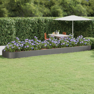 Berkfield Garden Raised Bed Powder-Coated Steel 600X140X36 Cm Grey - image 1