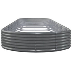 Berkfield Garden Raised Bed Powder-Coated Steel 600X140X36 Cm Grey - thumbnail 4