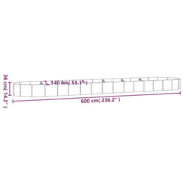 Berkfield Garden Raised Bed Powder-Coated Steel 600X140X36 Cm Grey - thumbnail 6