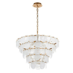 Luminosa Lighting Luminosa Trapani Pendant Ceiling Light Antique Gold Paint, White, Clear Glass - thumbnail 7