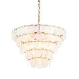 Luminosa Lighting Luminosa Trapani Pendant Ceiling Light Antique Gold Paint, White, Clear Glass - thumbnail 1