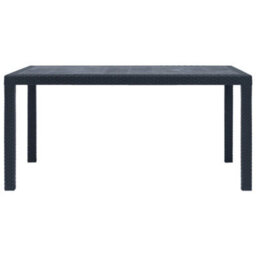 Berkfield Garden Table Anthracite 150X90X72 Cm Plastic Rattan Look - thumbnail 2