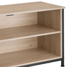 Tectake Tv Stand Navan - 4 Open Compartments, 2 Adjustable Shelves, 4 Cable Cutouts 147 Cm - Industrial Wood Light, Oak Sonoma - thumbnail 9