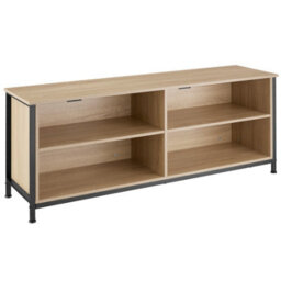 Tectake Tv Stand Navan - 4 Open Compartments, 2 Adjustable Shelves, 4 Cable Cutouts 147 Cm - Industrial Wood Light, Oak Sonoma - thumbnail 1