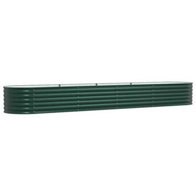 Berkfield Modern Garden Raised Bed Green 400 X 80 X 44 Cm Steel - image 1