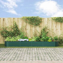 Berkfield Modern Garden Raised Bed Green 400 X 80 X 44 Cm Steel - thumbnail 4