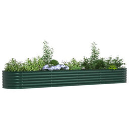 Berkfield Modern Garden Raised Bed Green 400 X 80 X 44 Cm Steel - thumbnail 3