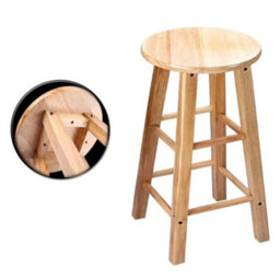 New 60Cm Solid Wooden Bar Stools Kitchen Stools Breakfast Seat Tall Stool - thumbnail 3
