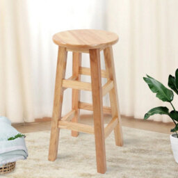 New 60Cm Solid Wooden Bar Stools Kitchen Stools Breakfast Seat Tall Stool - thumbnail 4