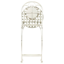 Wyld And Coco White Metal Folding Garden Chairs With Mosaic Backrest - Set Of 2 - thumbnail 8