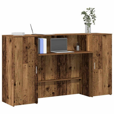 Berkfield Reception Desk Old Wood 180X50X103.5 Cm Engineered Wood - image 1