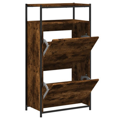 Berkfield Durable Shoe Cabinet Smoked Oak 60X34X112 Engineered Wood