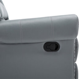 More4Homes Denver Bonded Leather Recliner Armchair W Stud Sofa Home Lounge Chair Reclining (Grey) - thumbnail 6