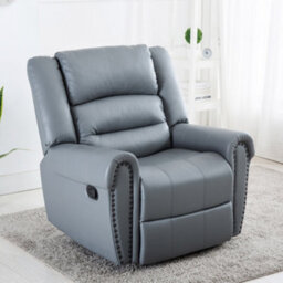 More4Homes Denver Bonded Leather Recliner Armchair W Stud Sofa Home Lounge Chair Reclining (Grey) - thumbnail 7