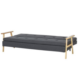 Beliani Sofa Bed 3 Seater Tjorn Fabric Dark Grey - thumbnail 6