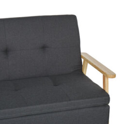Beliani Sofa Bed 3 Seater Tjorn Fabric Dark Grey - thumbnail 9