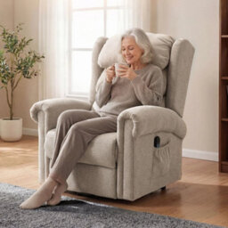 Power Lift Recliner Chair With Remote Control, Khaki - thumbnail 6