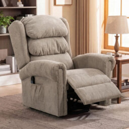 Power Lift Recliner Chair With Remote Control, Khaki - thumbnail 4