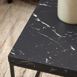 Furniture To Go Barossa Coffee Table With Black Marble Marquina Top & Black Steel Base 110X55X45Cm - thumbnail 4