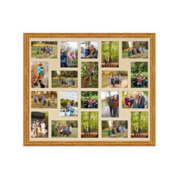 AK Frames 80X70Cm Oak Classic Multi Photo Frame With Ivory Mount - Holds 20 Apertures (18X) 6X4, (2X) 4X4 Photos - thumbnail 1