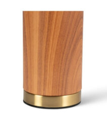 Lighting Supermarket Cylinder Natural Wood Print/gold Table Lamp With Natural Linen Shade - thumbnail 4