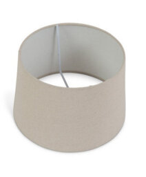 Lighting Supermarket Cylinder Natural Wood Print/gold Table Lamp With Natural Linen Shade - thumbnail 5